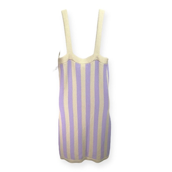 HOUSE OF HARLOW 1960 Purple Multi Texture Stitch Striped Mini Dress - Picture 3 of 4